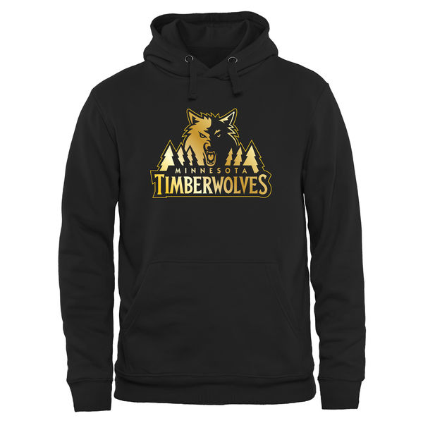 Minnesota Timberwolves Gold Collection Pullover Hoodie Black - Click Image to Close