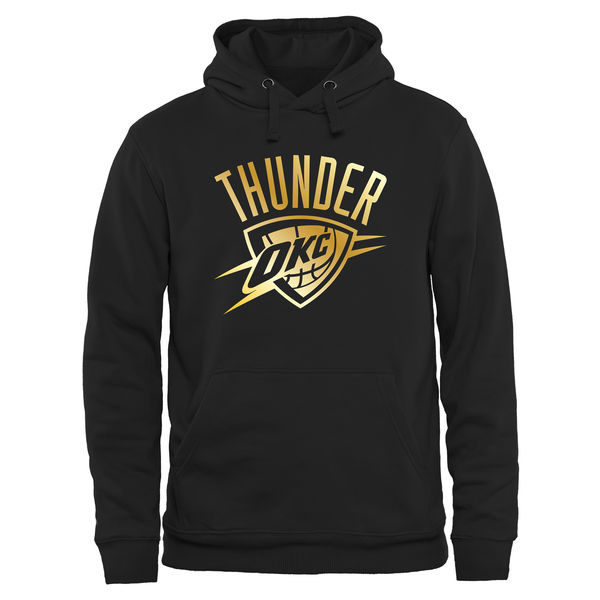 Oklahoma City Thunder Gold Collection Pullover Hoodie Black - Click Image to Close