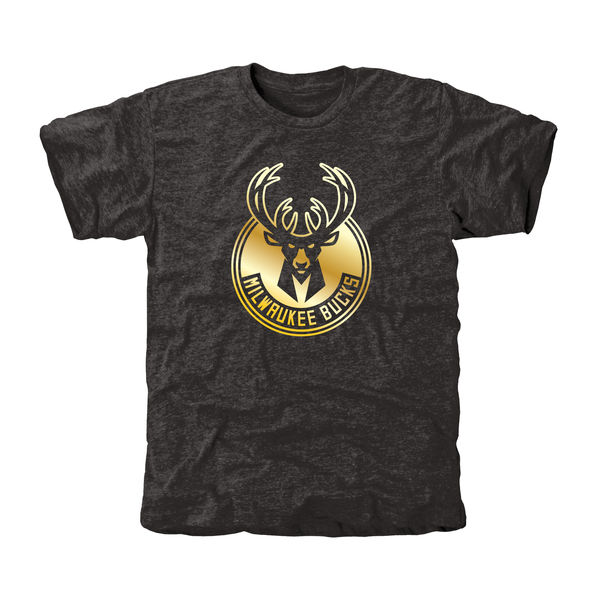 Milwaukee Bucks Gold Collection Tri Blend T-Shirt Black