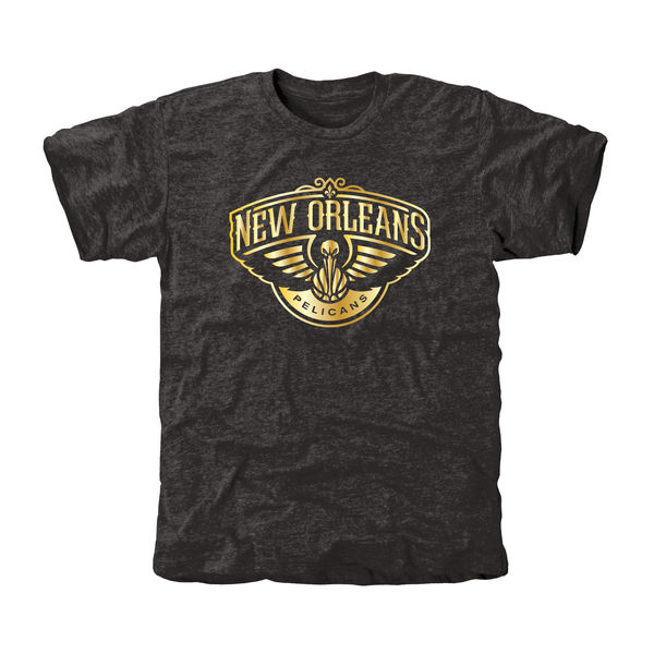 New Orleans Pelicans Gold Collection Tri Blend T-Shirt Black