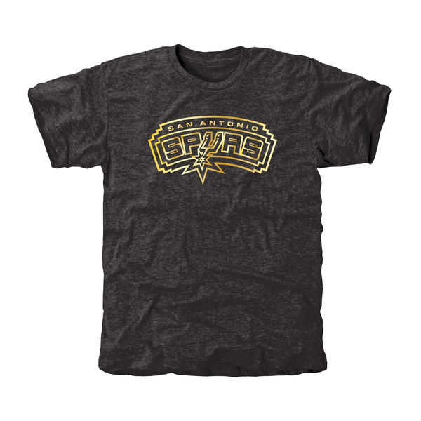 San Antonio Spurs Gold Collection Tri Blend T-Shirt Black - Click Image to Close