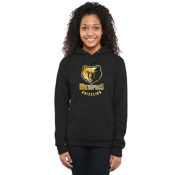 Memphis Grizzlies Women's Gold Collection Ladies Pullover Hoodie Black