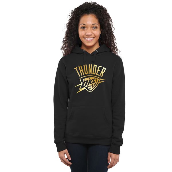 Oklahoma City Thunder Women's Gold Collection Ladies Pullover Hoodie Black Oklahoma City Thunder Women's Gold Collection Ladies Pullover Hoodie Black