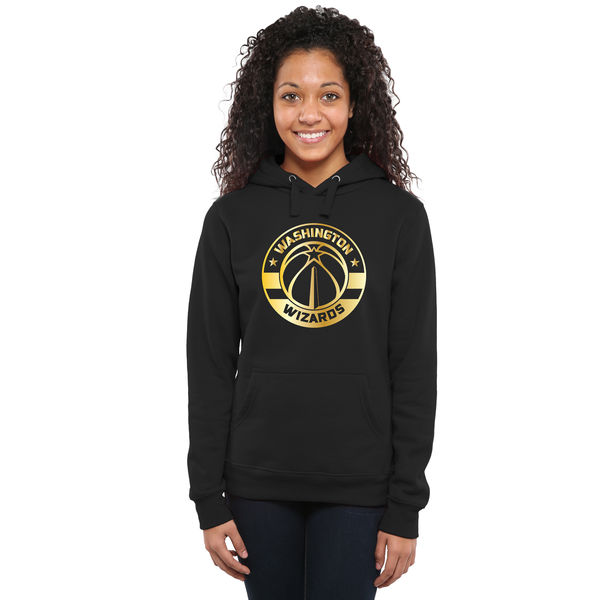 Washington Wizards Women's Gold Collection Ladies Pullover Hoodie Black