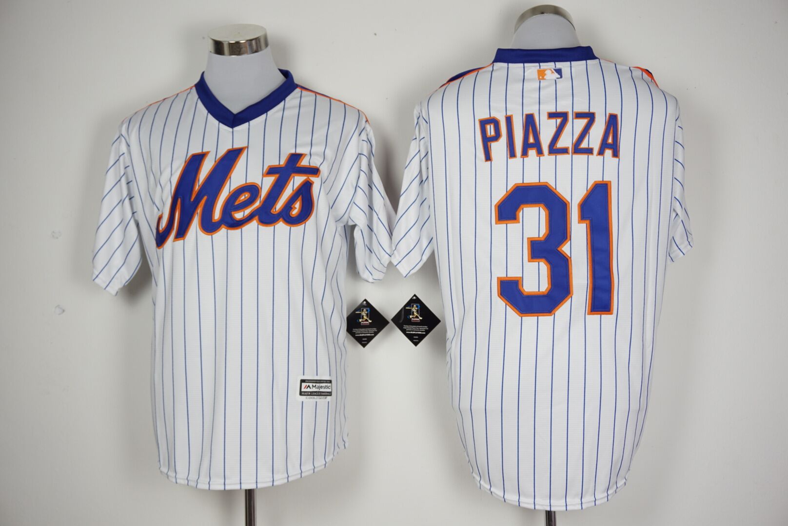 Mets 31 Mike Piazza White New Cool Base Cooperstown Collection Player Jersey