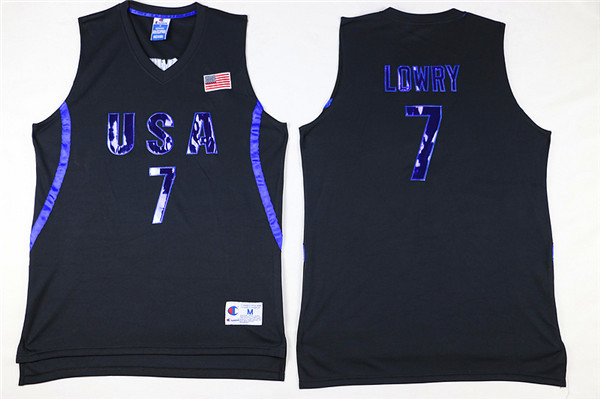 USA 7 Kyle Lowry Black Basketball Jersey