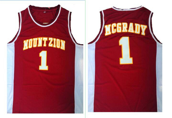 Mount Zion High School 1 Tracy McGrady Red Basketball Jersey