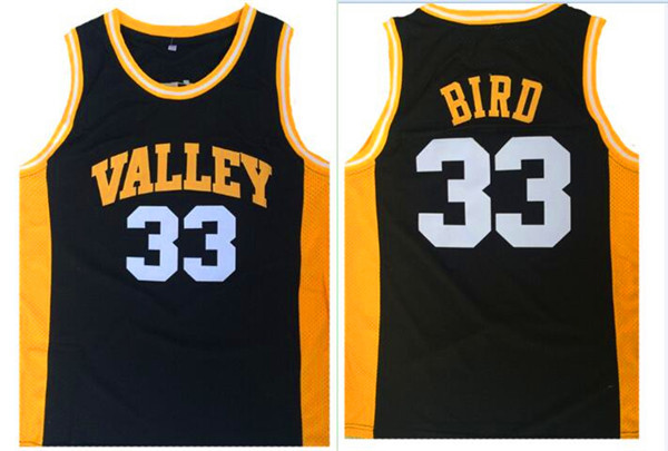 Valley High School 33 Larry Bird Black Basketball Jersey