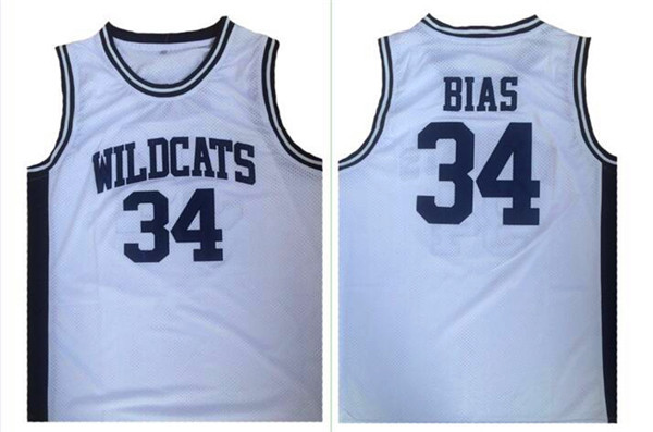 Wildcats High School 34 Len Bias White Basketball Jersey