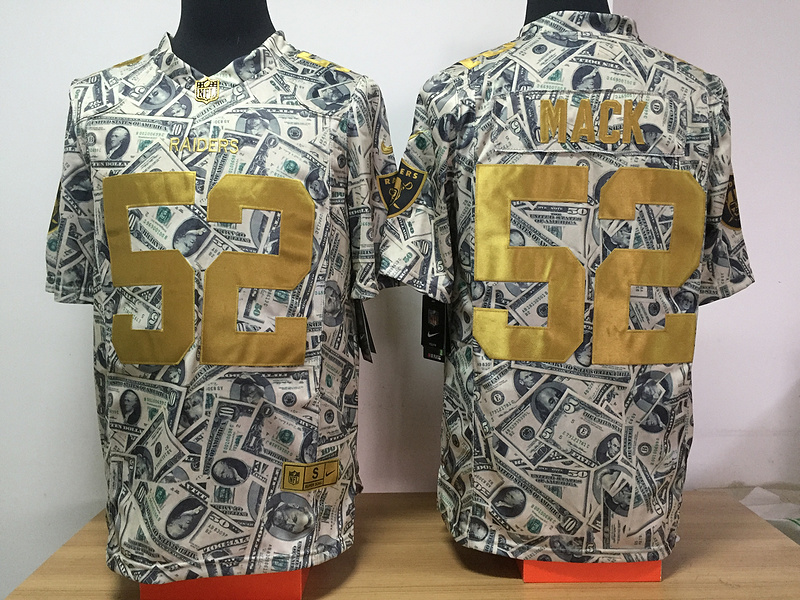 Nike Raiders 52 Khalil Mack Grey US Dollar Fashion Limited Jersey
