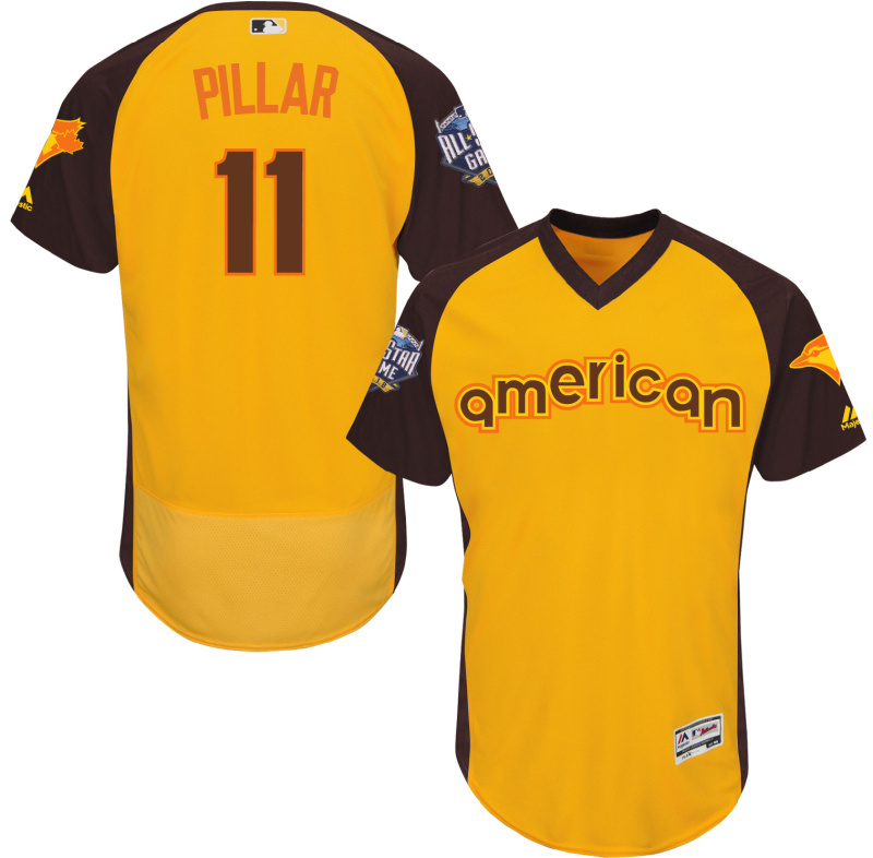 Blue Jays 11 Kevin Pillar Yellow 2016 All-Star Game Cool Base Batting Practice Player Jersey
