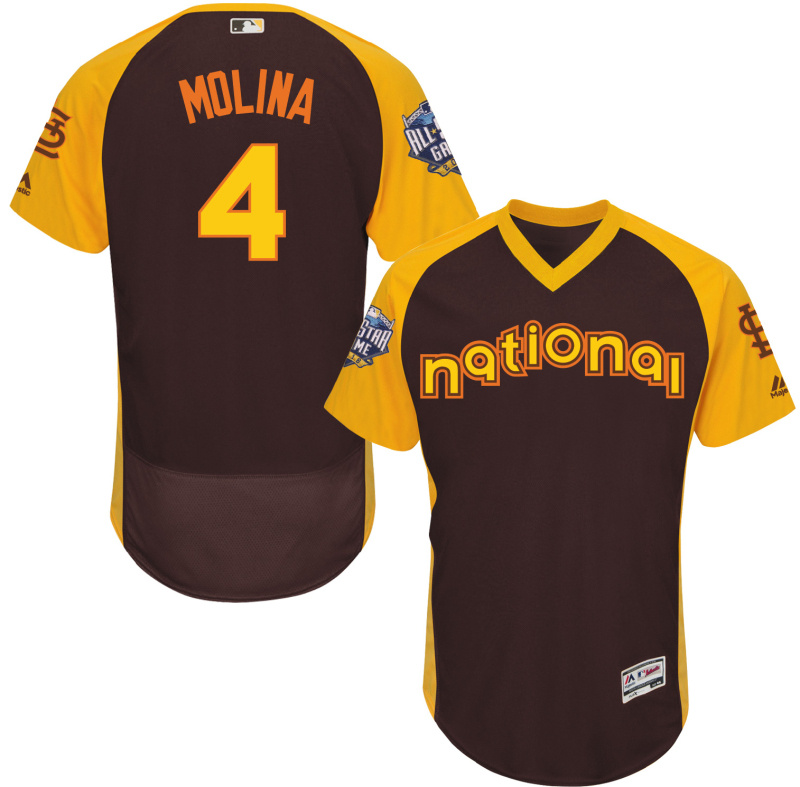 Cardinals 4 Yadier Molina Brown 2016 All-Star Game Cool Base Batting Practice Player Jersey