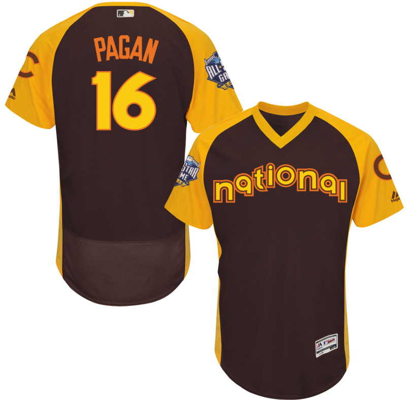 Cubs 16 Angel Pagan Brown 2016 All-Star Game Cool Base Batting Practice Player Jersey