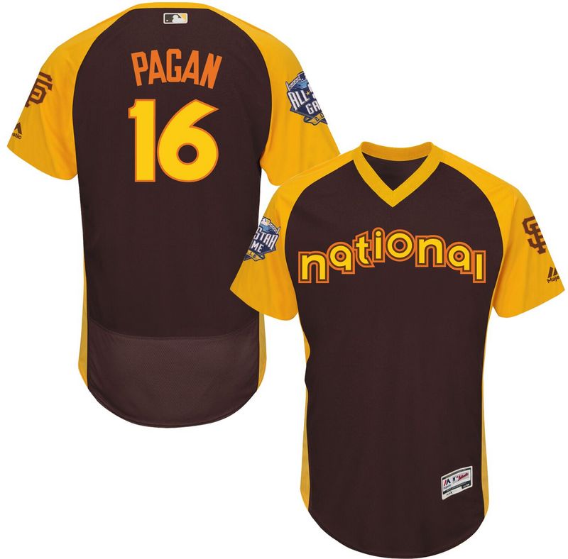 Giants 16 Angel Pagan Brown 2016 All-Star Game Cool Base Batting Practice Player Jersey