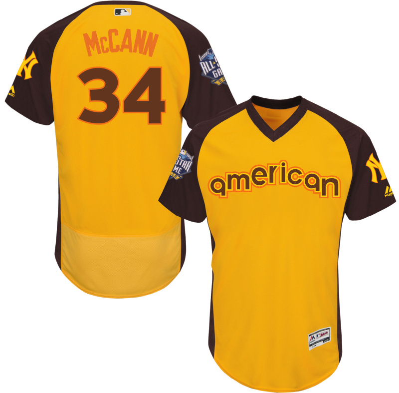 Mets 34 Brian McCann Yellow 2016 All-Star Game Cool Base Batting Practice Player Jersey
