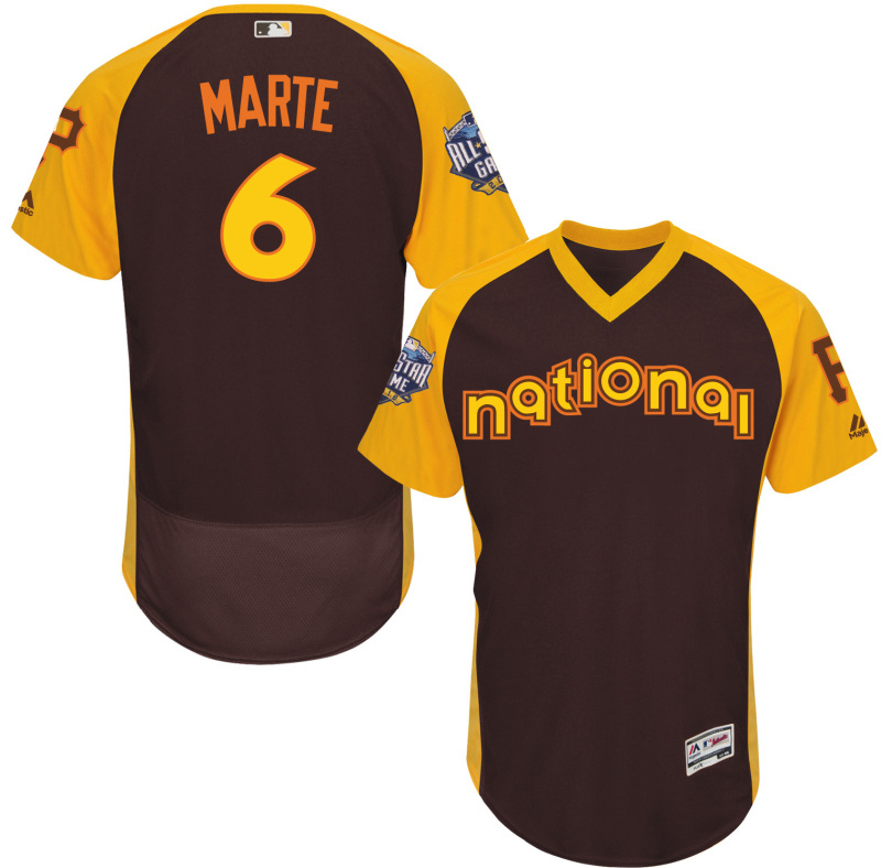 Pirates 6 Starling Marte Brown 2016 All-Star Game Cool Base Batting Practice Player Jersey
