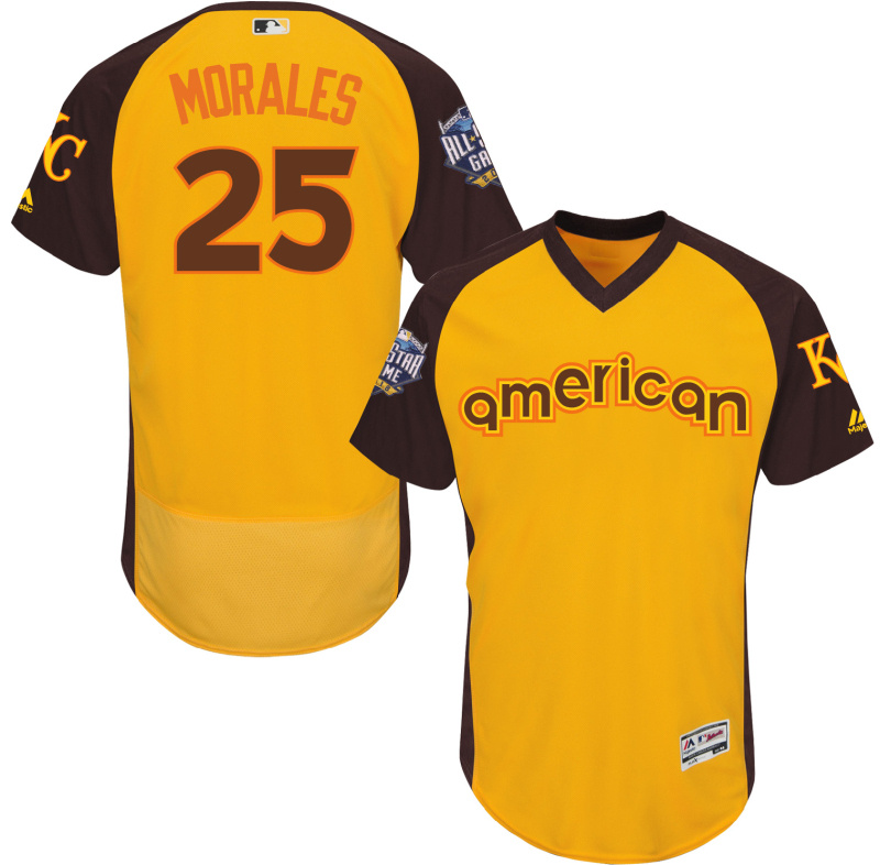 Royals 25 Kendrys Morales Yellow 2016 All-Star Game Cool Base Batting Practice Player Jersey