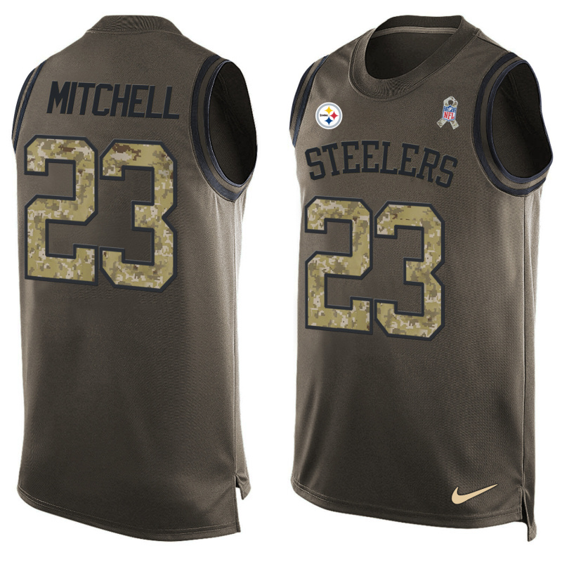 Nike Cowboys 23 Mike Mitchell Olive Green Salute To Service Player Name & Number Tank Top