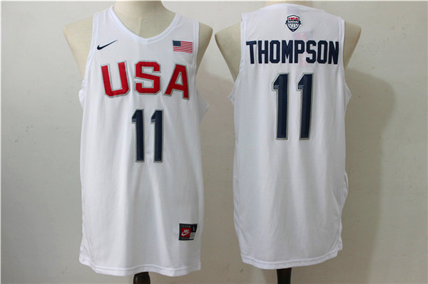 USA Basketball 11 Klay Thompson White Nike Rio Elite Stitched Jersey