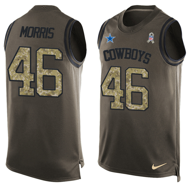 Nike Cowboys 46 Alfred Morris Olive Green Salute To Service Player Name & Number Tank Top