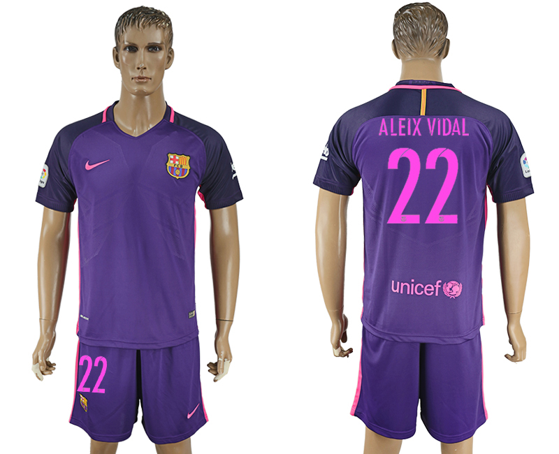 2016-17 Barcelona 22 ALEIX VIDAL Away Soccer Jersey