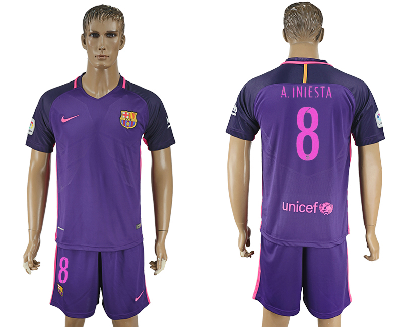 2016-17 Barcelona 8 A.INIESTA Away Soccer Jersey
