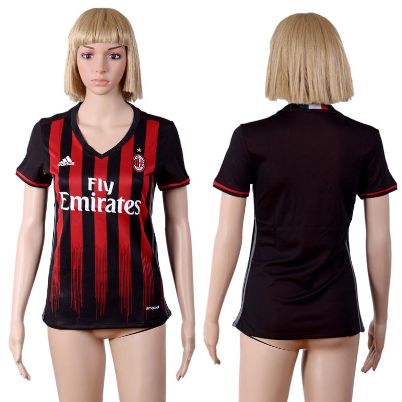 2016-17 AC Milan Home Women Soccer Jersey