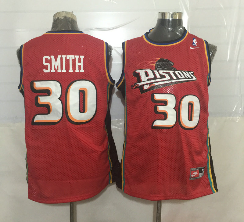 Pistons 30 Joe Smith Red Nike Stitched Jersey