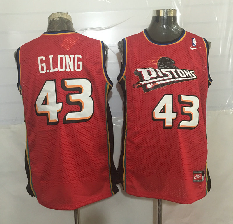 Pistons 43 Grant Long Red Nike Stitched Jersey