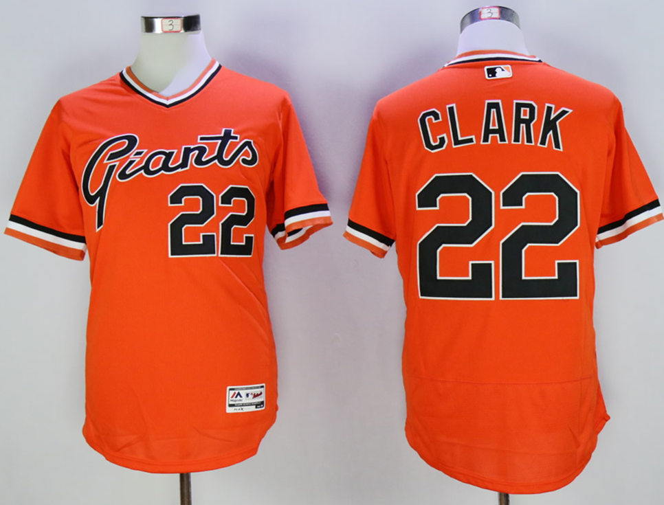 Giants 22 Will Clark Orange 1978 Turn Back The Clock Flexbase Jersey