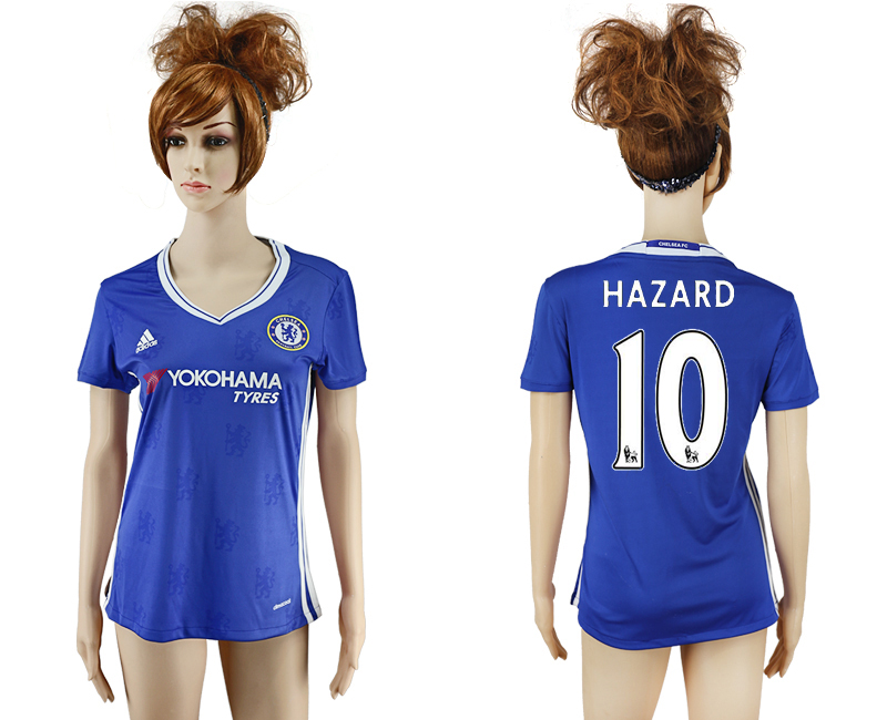 2016-17 Chelsea 10 HAZARD Home Women Soccer Jersey