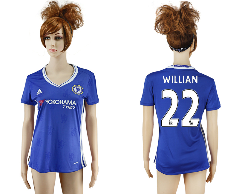 2016-17 Chelsea 22 WILLIAN Home Women Soccer Jersey