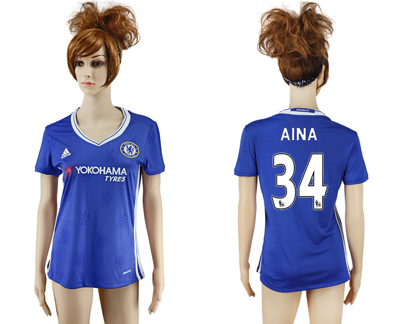 2016-17 Chelsea 34 AINA Home Women Soccer Jersey