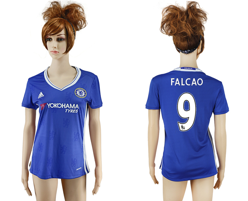 2016-17 Chelsea 9 FALCAO Home Women Soccer Jersey