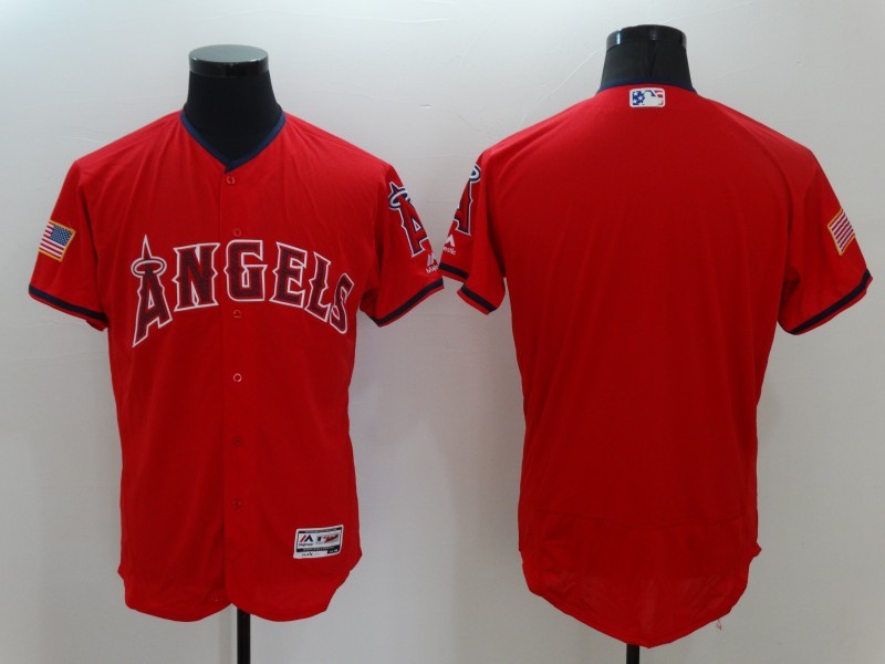Angels Blank Red Fashion Stars & Stripes Flexbase Jersey Angels Blank Red Fashion Stars & Stripes Flexbase Jersey