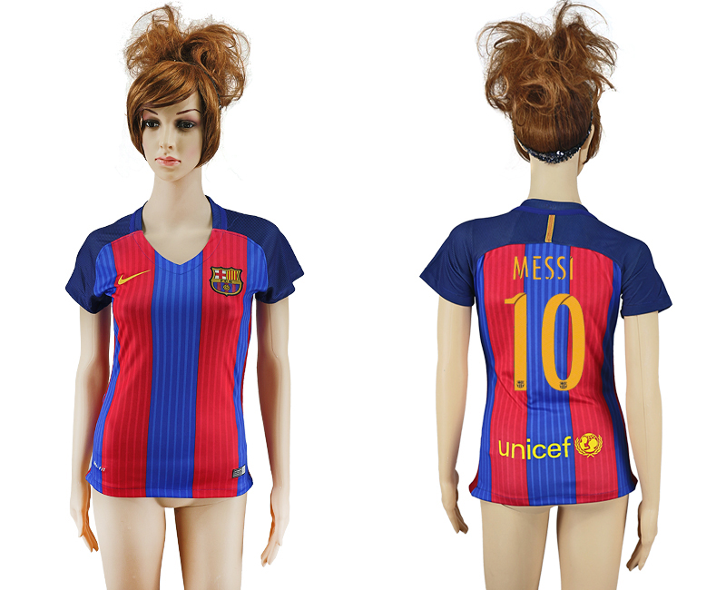 2016-17 Barcelona 10 MESSI Home Women Soccer Jersey