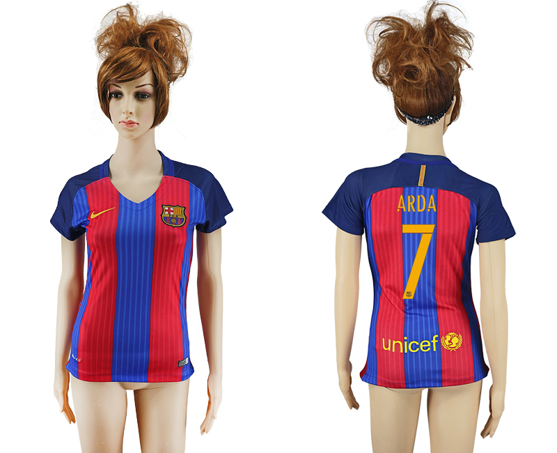 2016-17 Barcelona 7 ARDA Home Women Soccer Jersey
