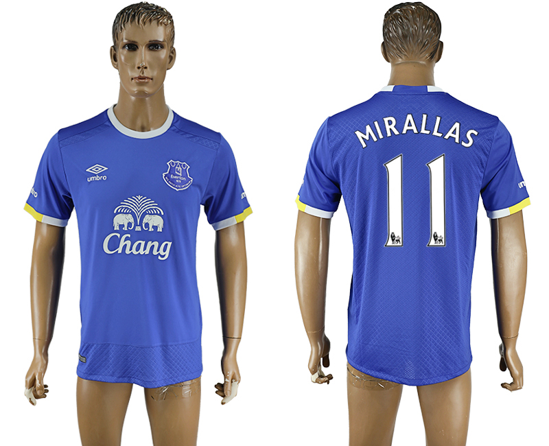 2016-17 Everton 11 MIRALLAS Home Thailand Soccer Jersey