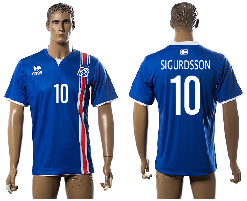 Iceland 10 SIGURDSSON Home UEFA Euro 2016 Thailand Jersey