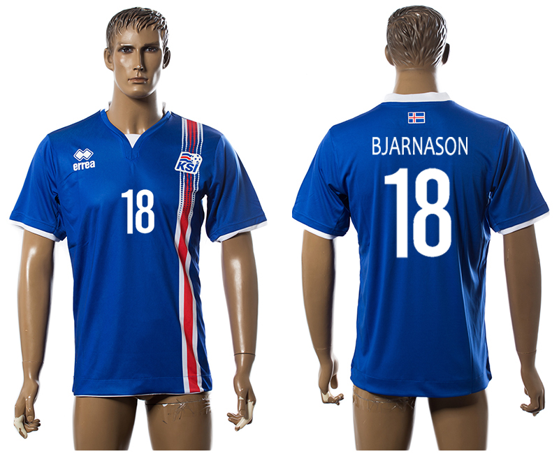 Iceland 18 BJARNASON Home UEFA Euro 2016 Thailand Jersey