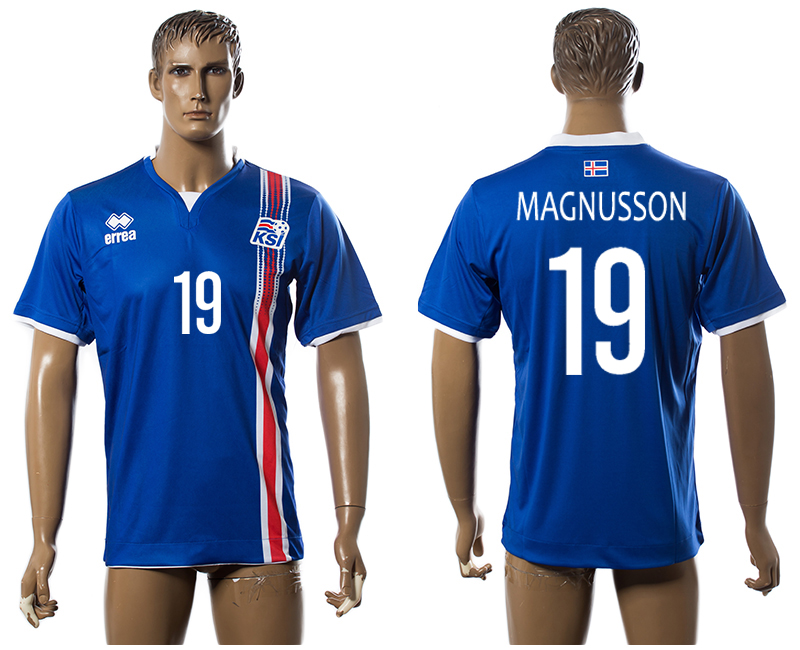Iceland 19 MAGNUSSON Home UEFA Euro 2016 Thailand Jersey