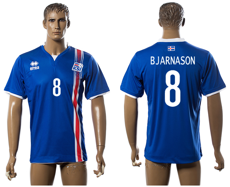 Iceland 8 BJARNASON Home UEFA Euro 2016 Thailand Jersey