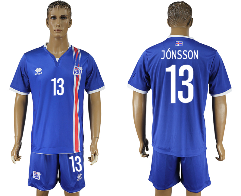 Iceland 13 JONSSON Home UEFA Euro 2016 Soccer Jersey