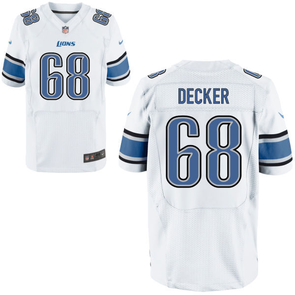 Nike Lions 68 Taylor Decker White Elite Jersey - Click Image to Close