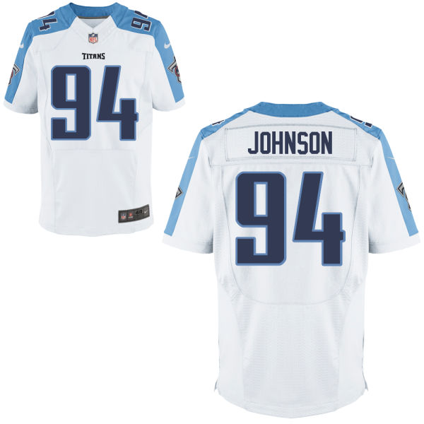 Nike Titans 94 Austin Johnson White Elite Jersey
