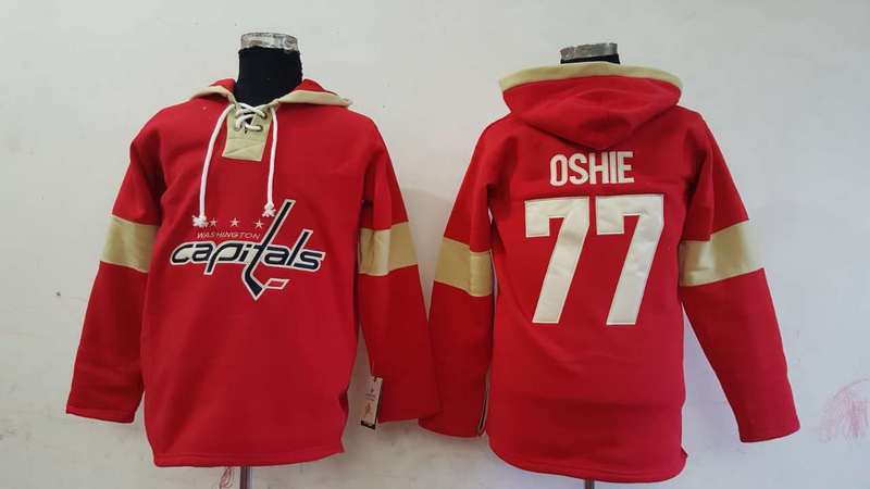 Capitals 77 T.J. Oshie Red All Stitched Hooded Sweatshirt