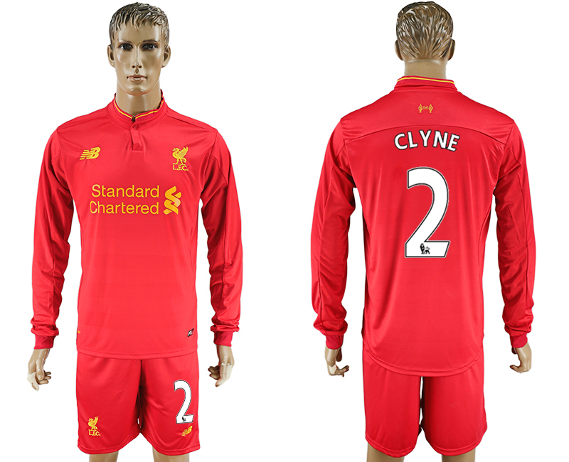 2016-17 Liverpool 2 CLYNE Home Long Sleeve Soccer Jersey