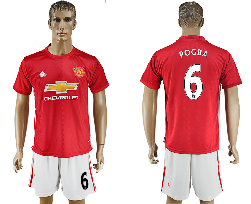 2016-17 Manchester United 6 POGBA Home Soccer Jersey