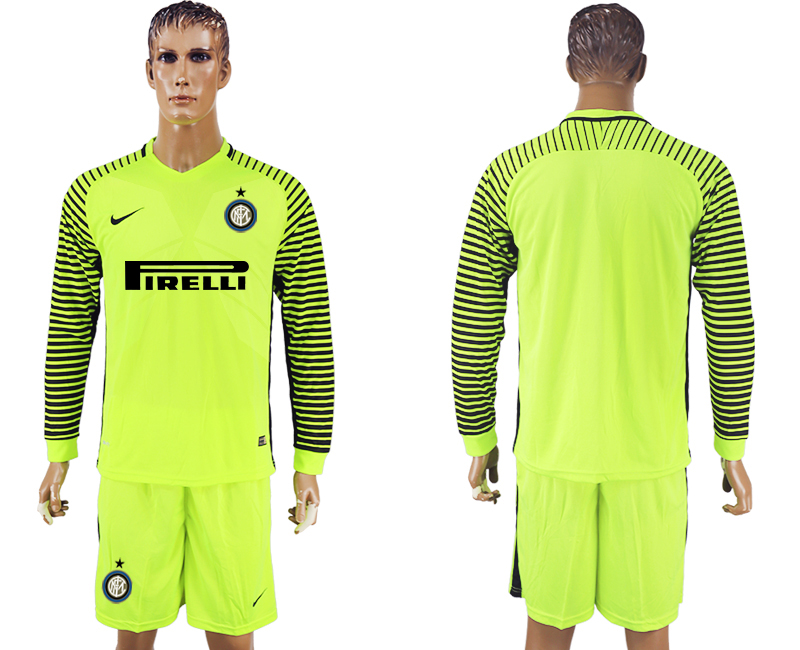 2016-17 Inter Milan Green Long Sleeve Goalkeeper Soccer Jersey