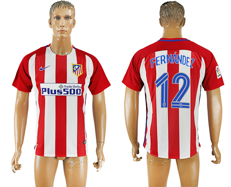 2016-17 Atletico Madrid 12 FERNANDEZ Home Thailand Soccer Jersey